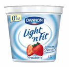 A small container of strawberry yogurt.